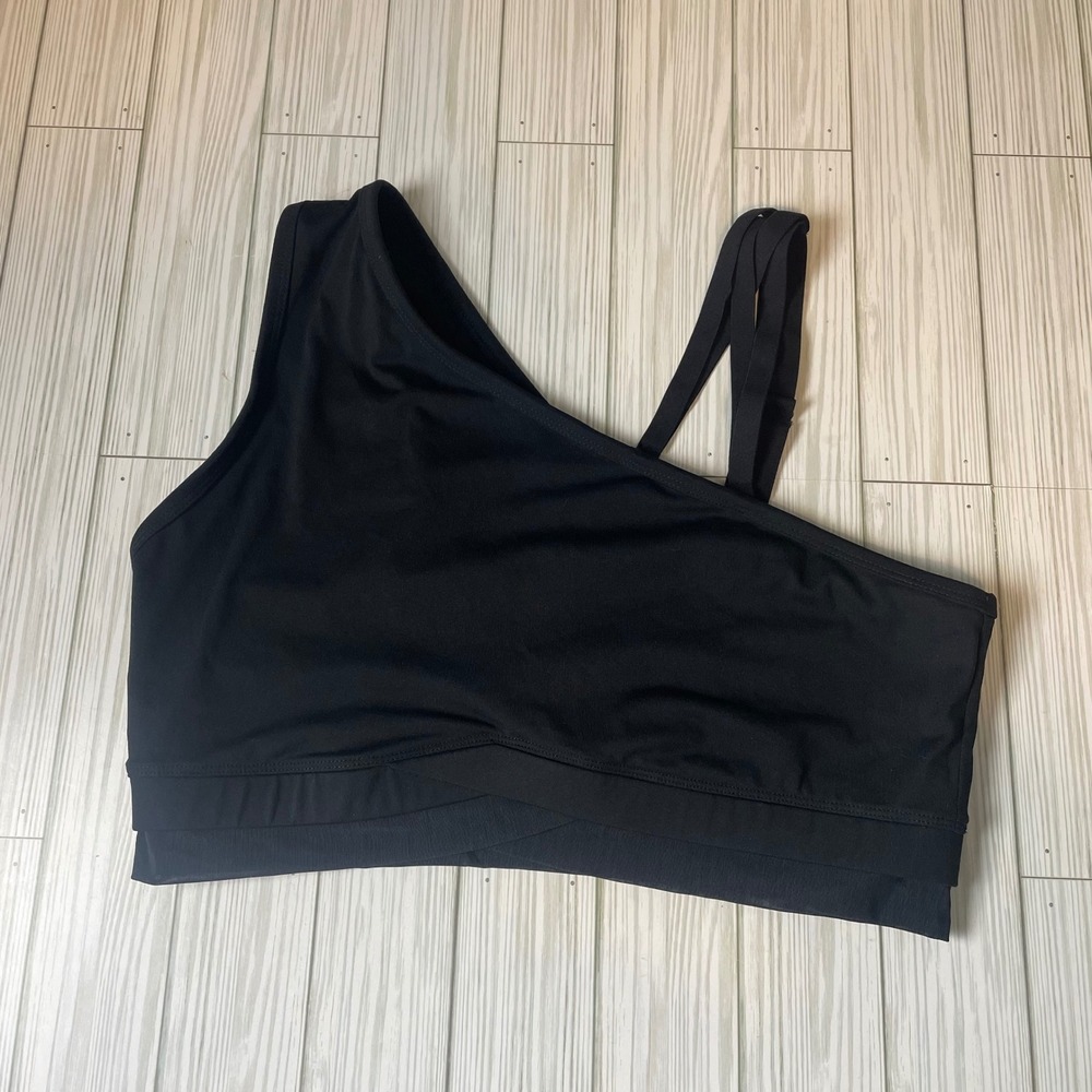Fabletics Black One Shoulder Multi Strap Sports Bra XXL BA1934455-0001-17070